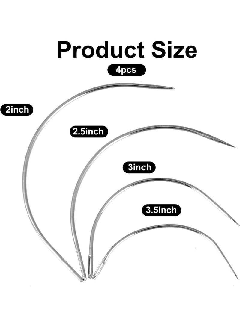 ChicAbode Curved Needles 2'' / 2.5'' / 3 ''/ 3.5 '' C Type Weaving Sewing Needles, Hand Sewing Leather Needles For Wig Making, Carpet Leather, Canvas Repairing, Modelling And Crafts Sofa Cloth, Shoes - Image 2